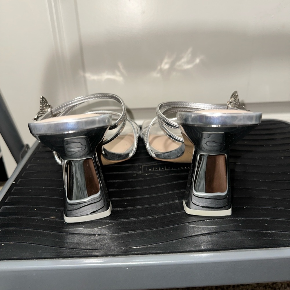 Silver Metallic Zara Butterfly Sandals - Picture 7 of 9
